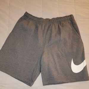 Nike Gray Shorts with White Swoosh